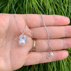 925 Sterling Silver White Pearl Necklace "Savita"
