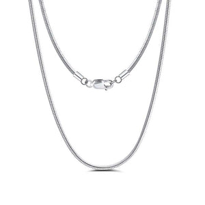 925 Sterling Silver Snake Chain with Lobster Clasp (1mm wide)