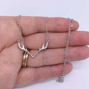 silver deer antler necklace frenelle