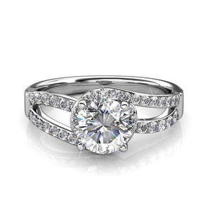 18K White Gold Crystal Engagement or Dress Ring "Juliette"