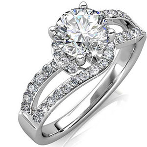 18K White Gold Crystal Engagement or Dress Ring "Juliette"