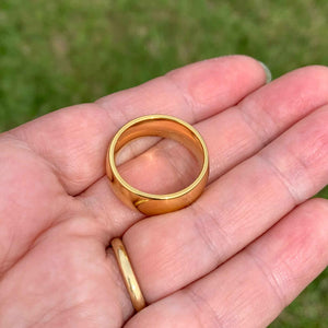 18K Gold Ring over Tungsten Carbide "Ainsley" (8mm)