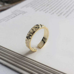 18K Gold Modern Wave Design Adjustable Ring "Alena"