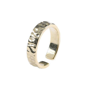 18K Gold Modern Wave Design Adjustable Ring "Alena"