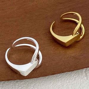 silver modern adjustable ring frenelle jewellery