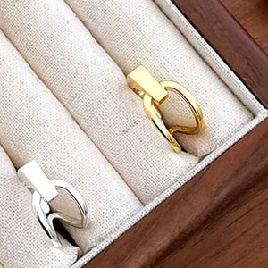 silver modern adjustable ring frenelle jewellery