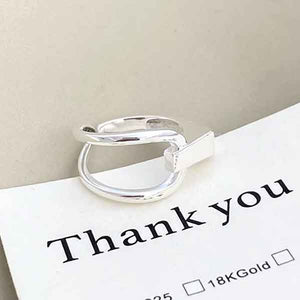 silver modern adjustable ring frenelle jewellery