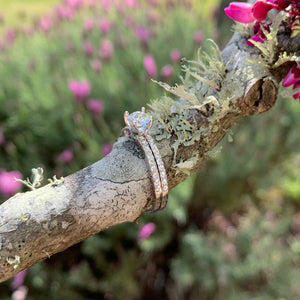 18K White Gold Premium Crystal Wedding Ring Set "Harmony"