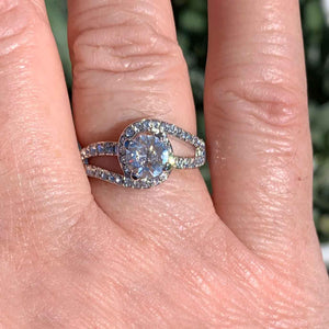 18K White Gold Crystal Engagement or Dress Ring "Juliette"