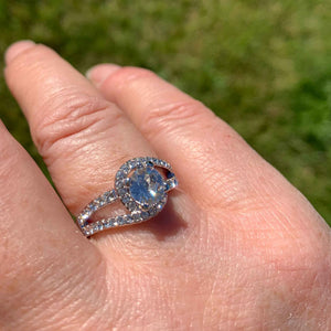 18K White Gold Crystal Engagement or Dress Ring "Juliette"