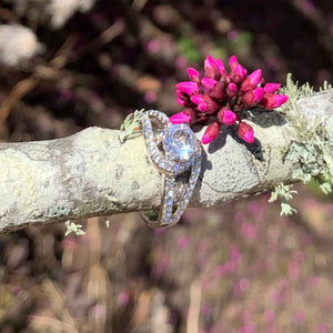 18K White Gold Crystal Engagement or Dress Ring "Juliette"