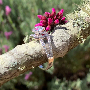 18K White Gold Crystal Engagement or Dress Ring "Juliette"