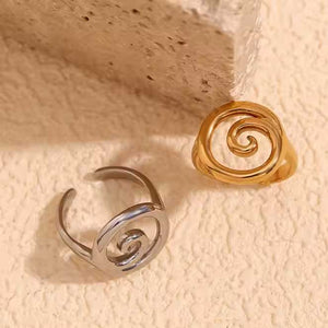 silver adjustable koru ring