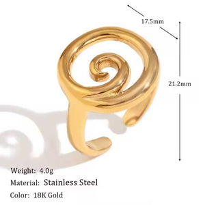 silver adjustable koru ring nz