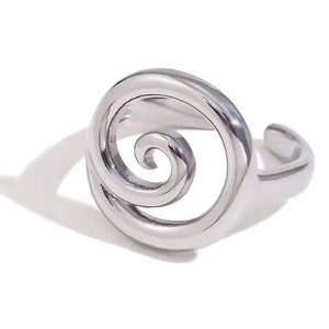 silver adjustable koru ring