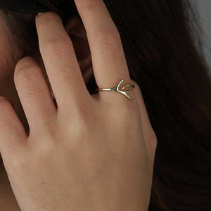 925 Sterling Silver Modern Adjustable Deer Antler Ring "Velvet"