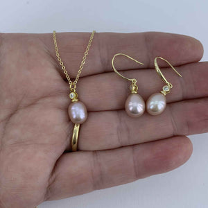 gold pearl crystal necklace by frenelle jewellery online auckland nz