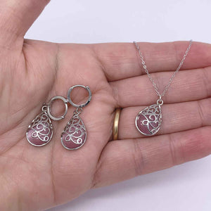 silver pink jewellery set frenelle jewellery auckland online nz
