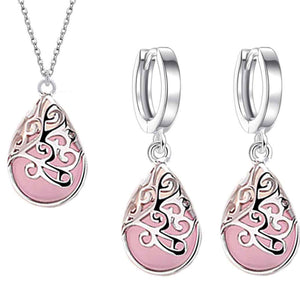 silver pink jewellery set frenelle jewellery auckland online nz
