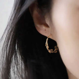 silver floral hoop earrings frenelle