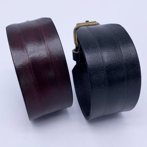 plain black leather bracelet from Frenelle Jewellery