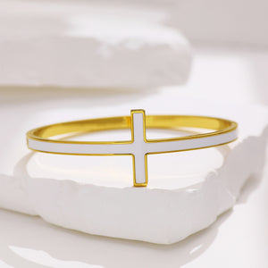 gold cross bracelet for sale online from frenelle jewellery auckland nz