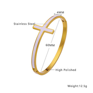 gold cross bracelet for sale online from frenelle jewellery auckland nz