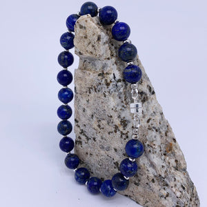 silver lapis lazuli bracelet by frenelle jewellery