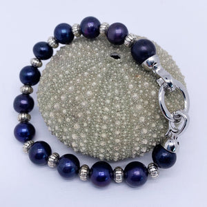 Silver peacock pearl bracelet frenelle jewellery