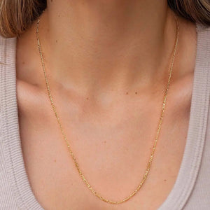 14K Gold Chain with Bolt clasp "Figaro" (1.7 mm)