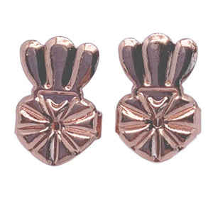 1 Pair Rose-Gold Earring Back Lifters "Crown"