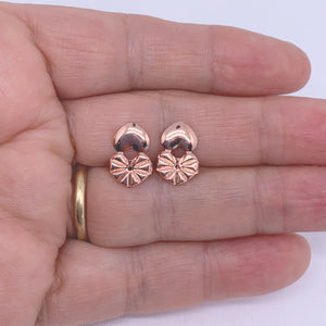 1 Pair Rose-Gold Earring Back Lifters "Heart"