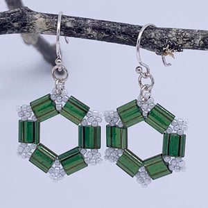 green tila bead earrings frenelle jewellery online auckland nz