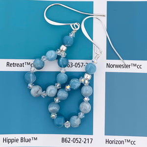 blue larimar silver crystal earrings by frenelle jewellery