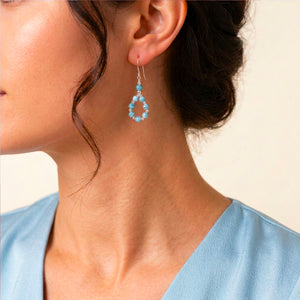 blue larimar silver crystal earrings by frenelle jewellery