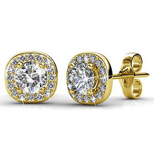 gold crystal stud earrings