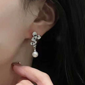 blue flower pearl earrings buy online from frenelle auckland nz