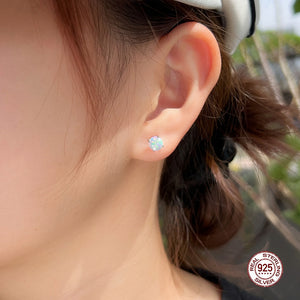 silver 6mm white opal stud earrings frenelle jewellery online auckland nz