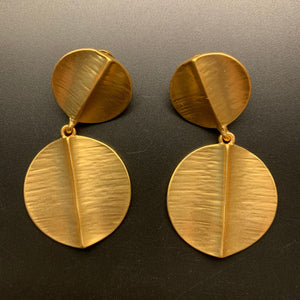 gold leaf earrings dangle frenelle jewellery online auckland nz