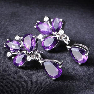 silver amethyst drop earrings frenelle jewellery auckland nz