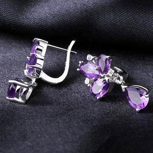 silver amethyst drop earrings frenelle jewellery auckland nz