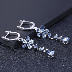sky blue topaz drop earrings by frenelle jewellery auckland nz