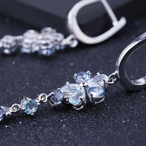 sky blue topaz drop earrings by frenelle jewellery auckland nz