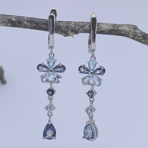 sky blue topaz drop earrings by frenelle jewellery auckland nz