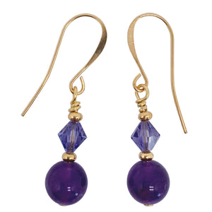 Gold Earrings "Liara" (Amethyst)