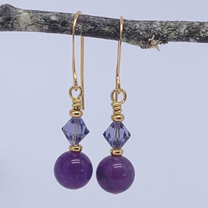 Gold Earrings "Liara" (Amethyst)