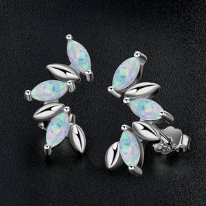 silver opal stud earrings Frenelle Jewellery online auckland NZ
