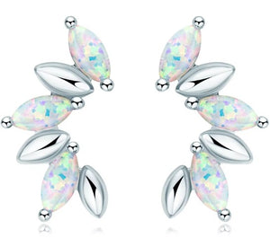 silver opal stud earrings Frenelle Jewellery online auckland NZ