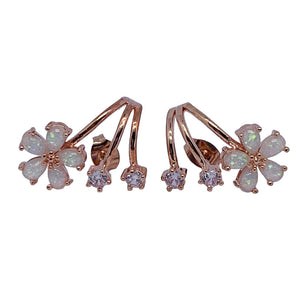 Rose gold opal crawler earrings jewellery by frenelle auckland nz
