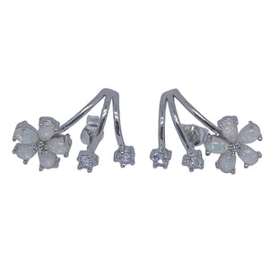 silver opal crawler earrings frenelle jewellery